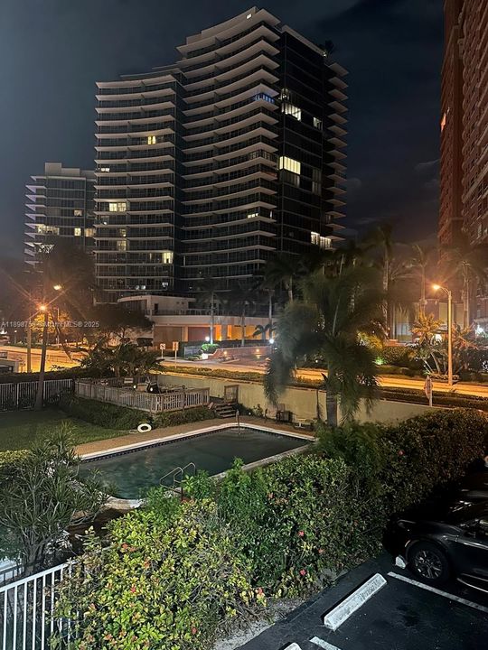 pool view at night