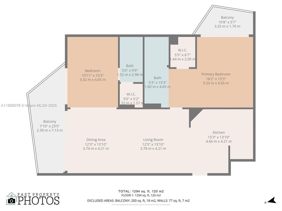 For Sale: $270,000 (2 beds, 2 baths, 1206 Square Feet)