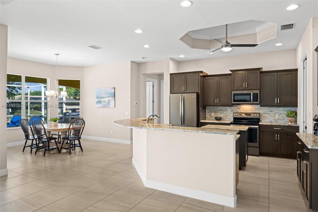 Lots of gathering space in the kitchen