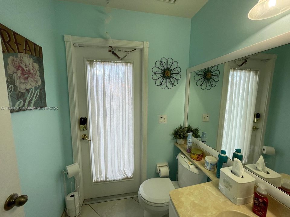 Cabana Bathroom opens to pool area