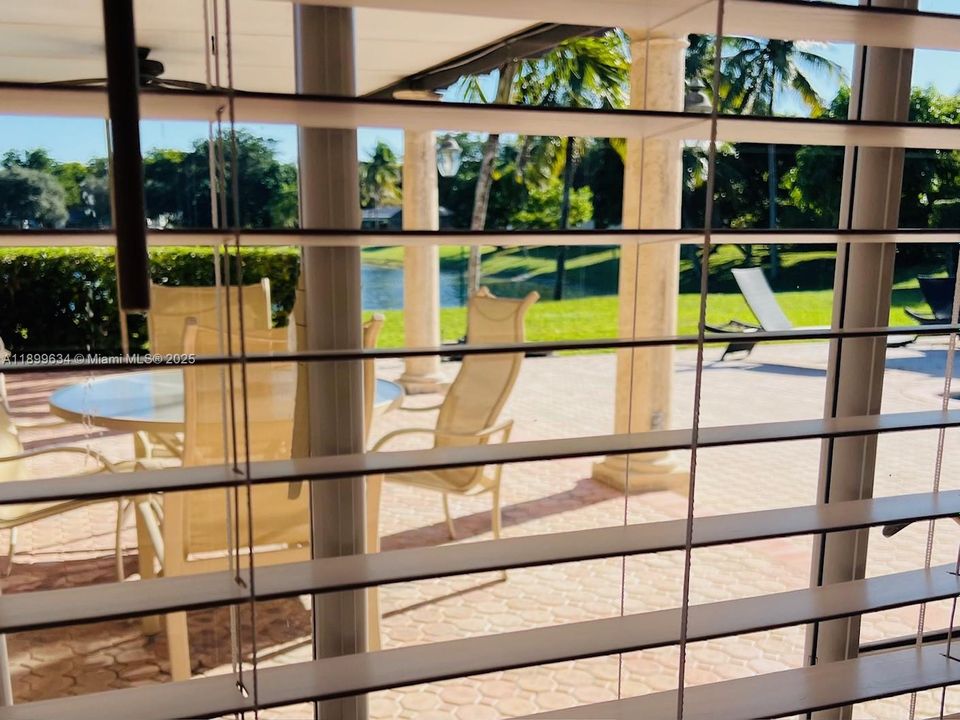 Lake view from French doors in primary room