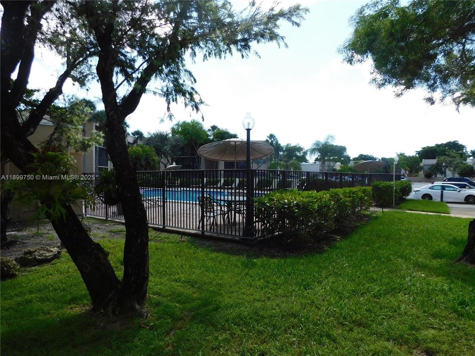 view of west pool from unit balcony