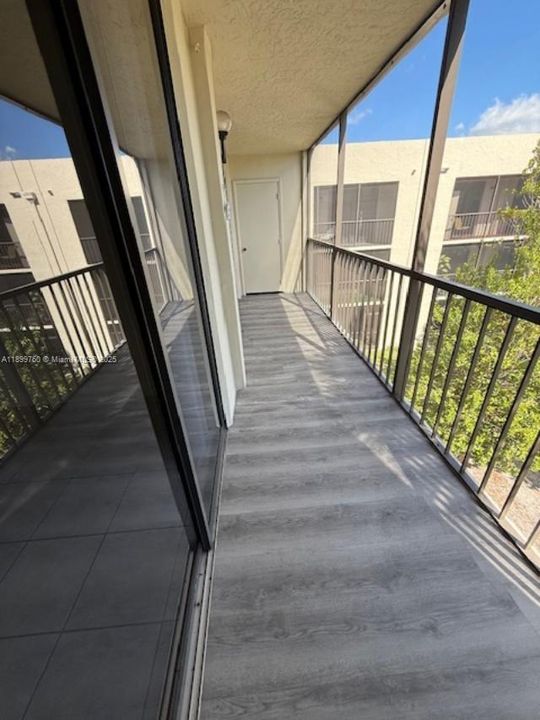screened balcony with storage room