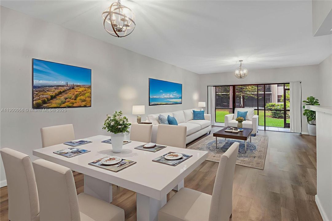 Staged Dining/Living Room Area