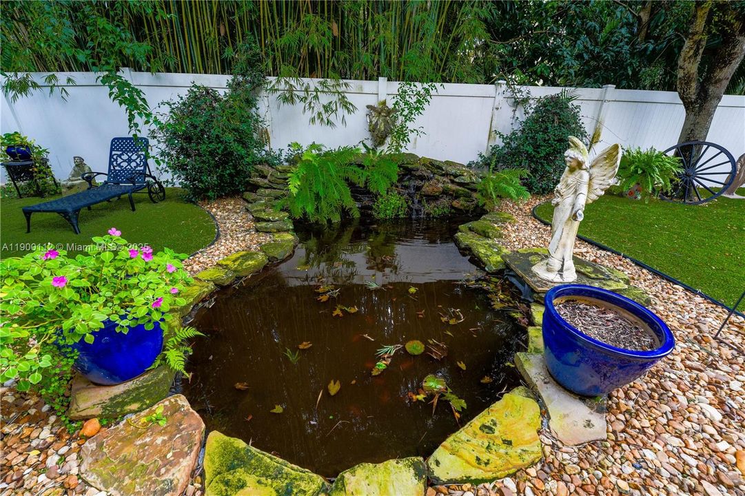 Pond in yard