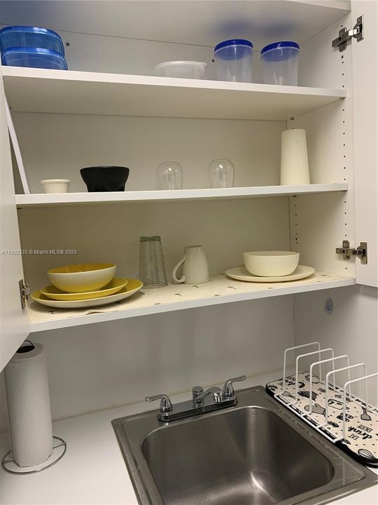 Kitchen Sink and Dishes/Shelves