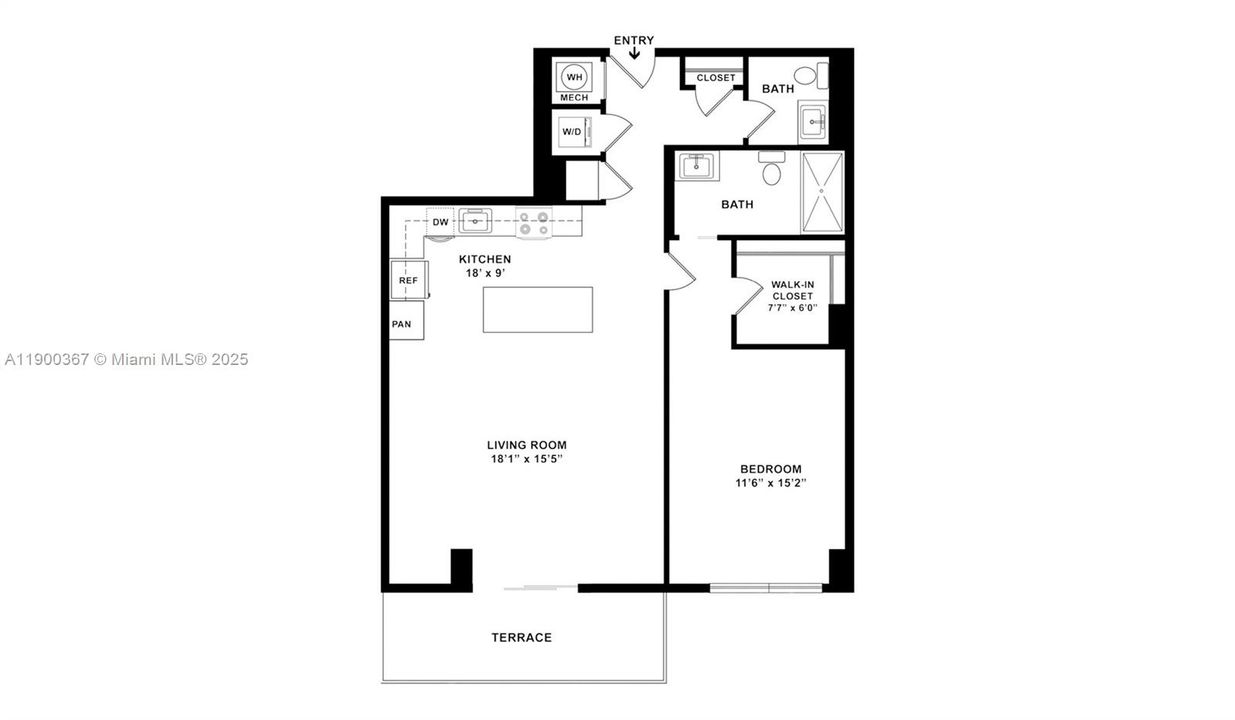 Active With Contract: $3,333 (1 beds, 1 baths, 1036 Square Feet)