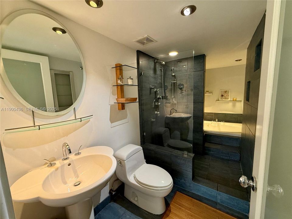 Spa like bathroom with shower & jetted tub