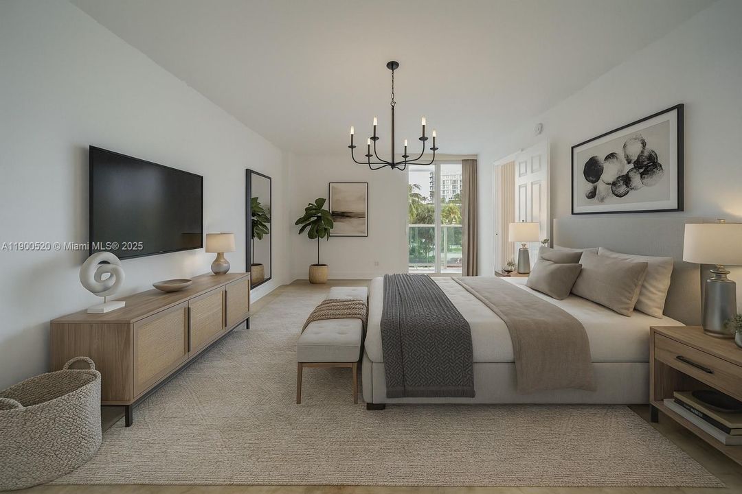 Virtually Staged Master Bedroom