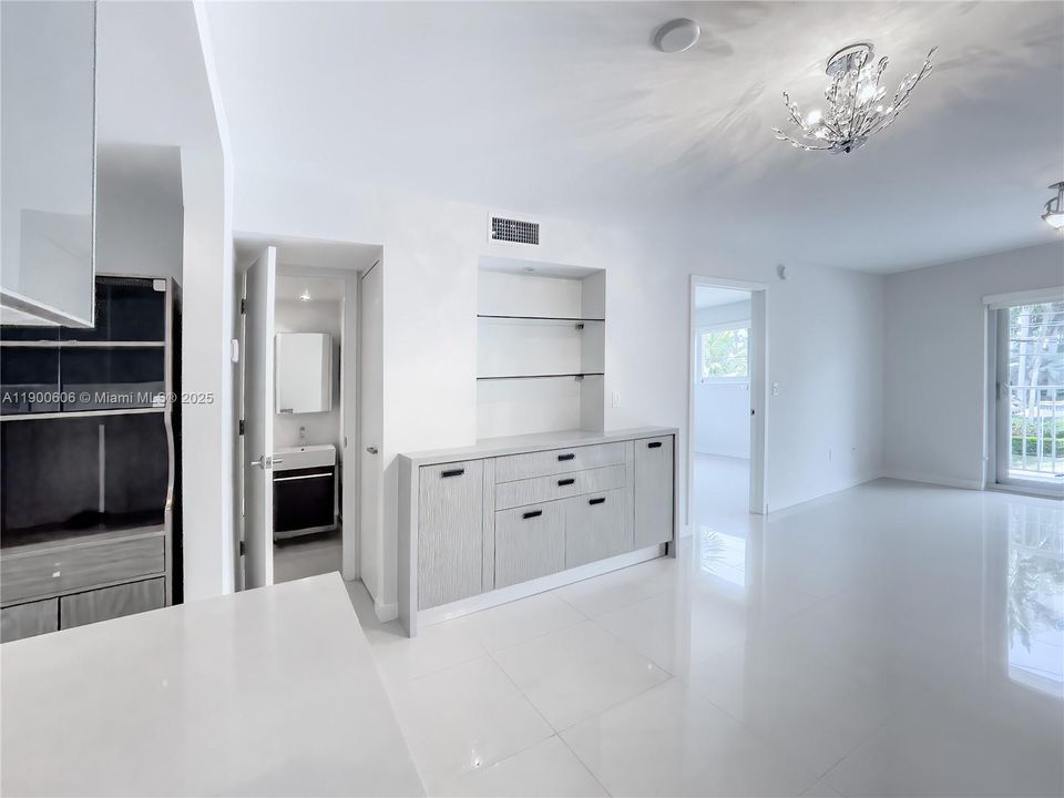 Built-in furniture in living room