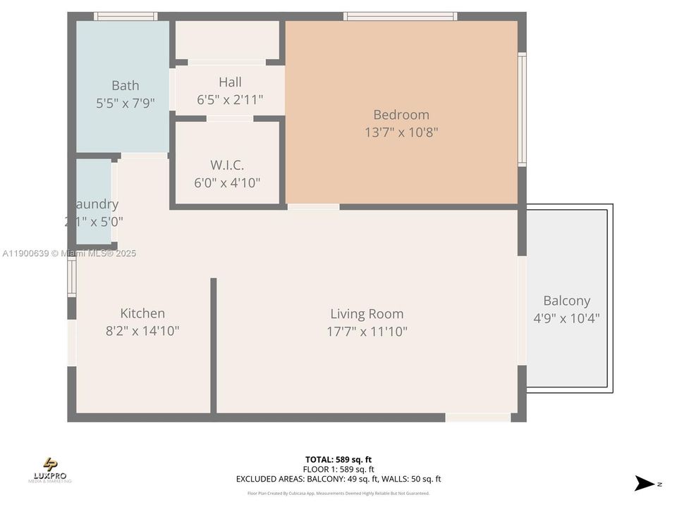For Rent: $2,190 (1 beds, 1 baths, 589 Square Feet)