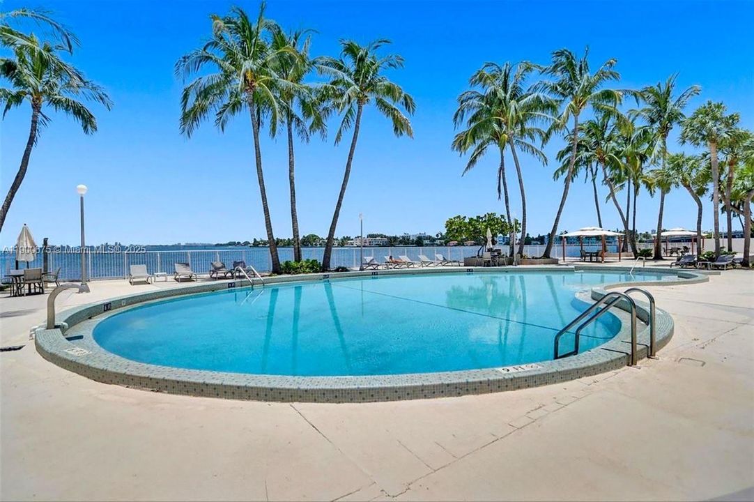 Bay front pool and cabana
