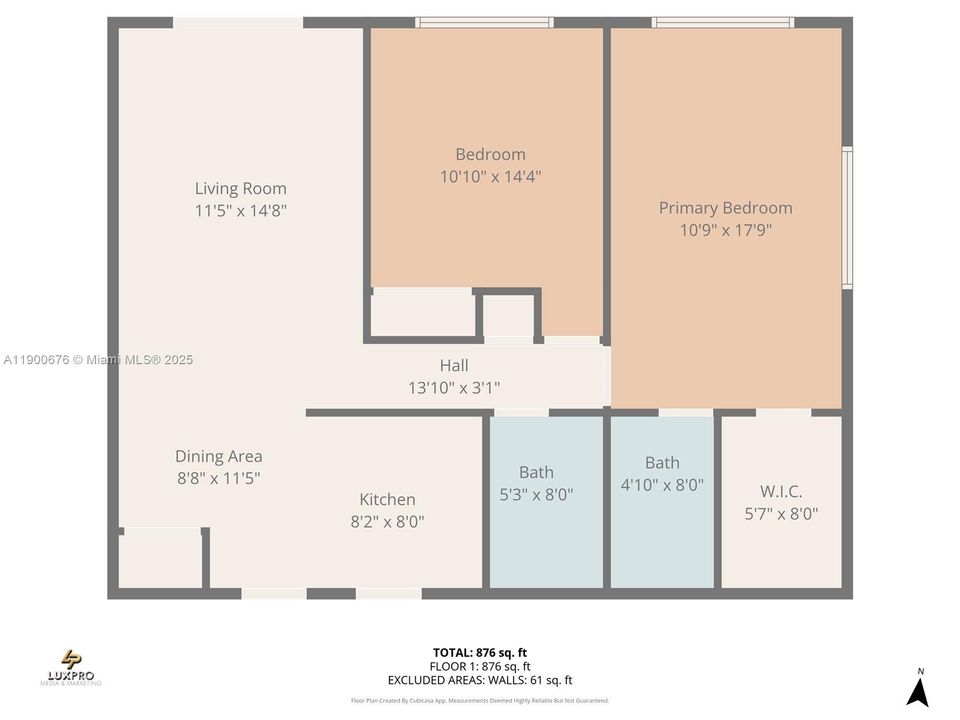 For Rent: $2,550 (2 beds, 2 baths, 876 Square Feet)