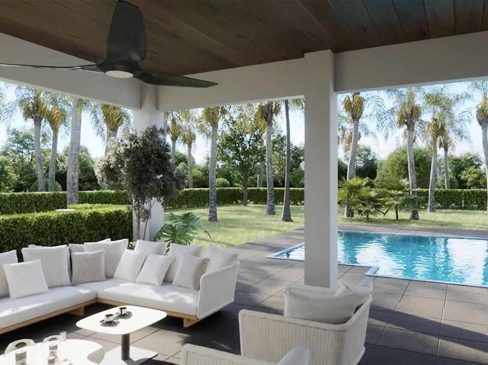 Outdoor covered loggia