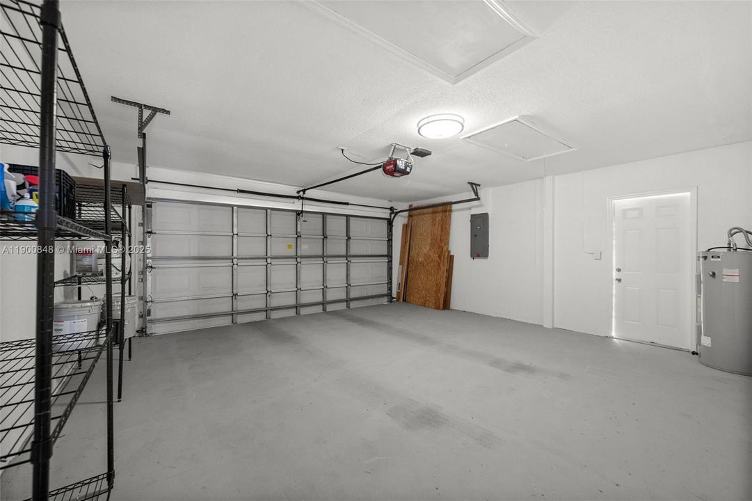 2 car attached garage with lots of space!