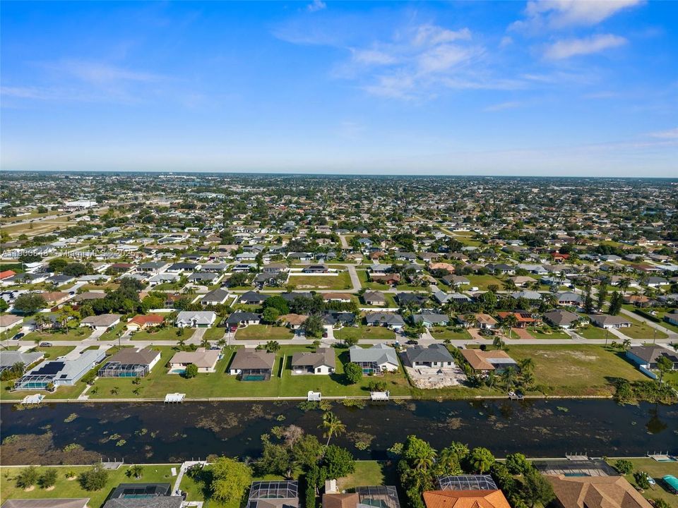 Aerial view of the back of the house