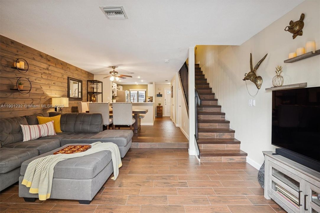 Wood Plank Style Ceramic Tile Floors Throughout