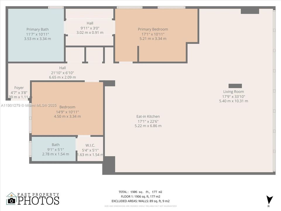 For Rent: $6,350 (2 beds, 2 baths, 1906 Square Feet)