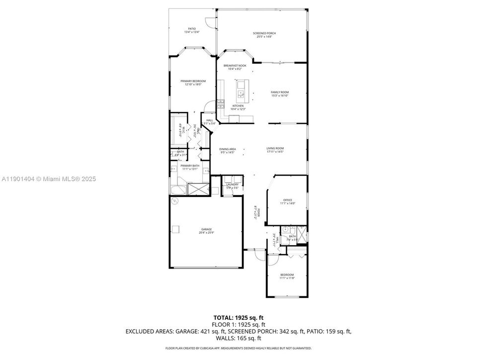 Floor plan with room dimensions