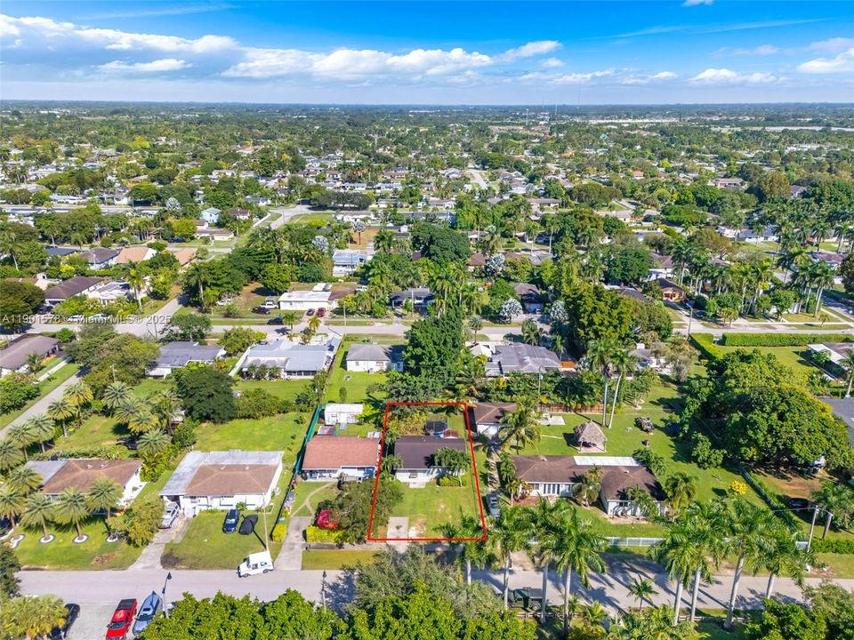 SOUTHERN AERIAL VIEW OF THE 3/2 HOME IN A CHARMING PART OF HOMESTEAD.