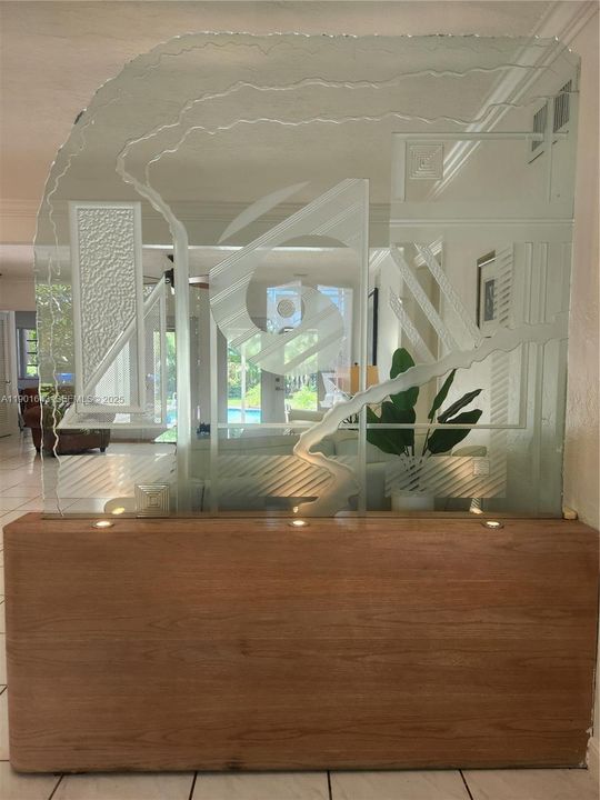 Hand carved glass breakfront