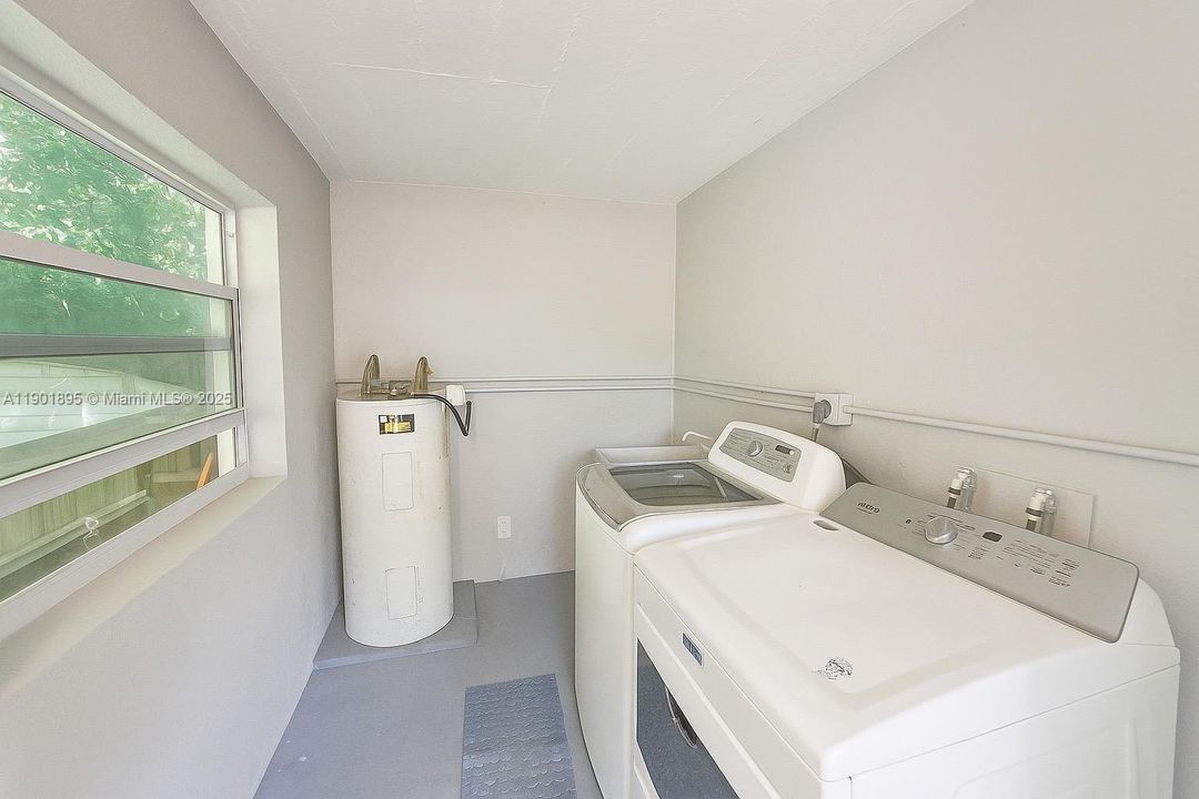 Laundry room with exterior private entrance perfect for both inlaw & main house use.