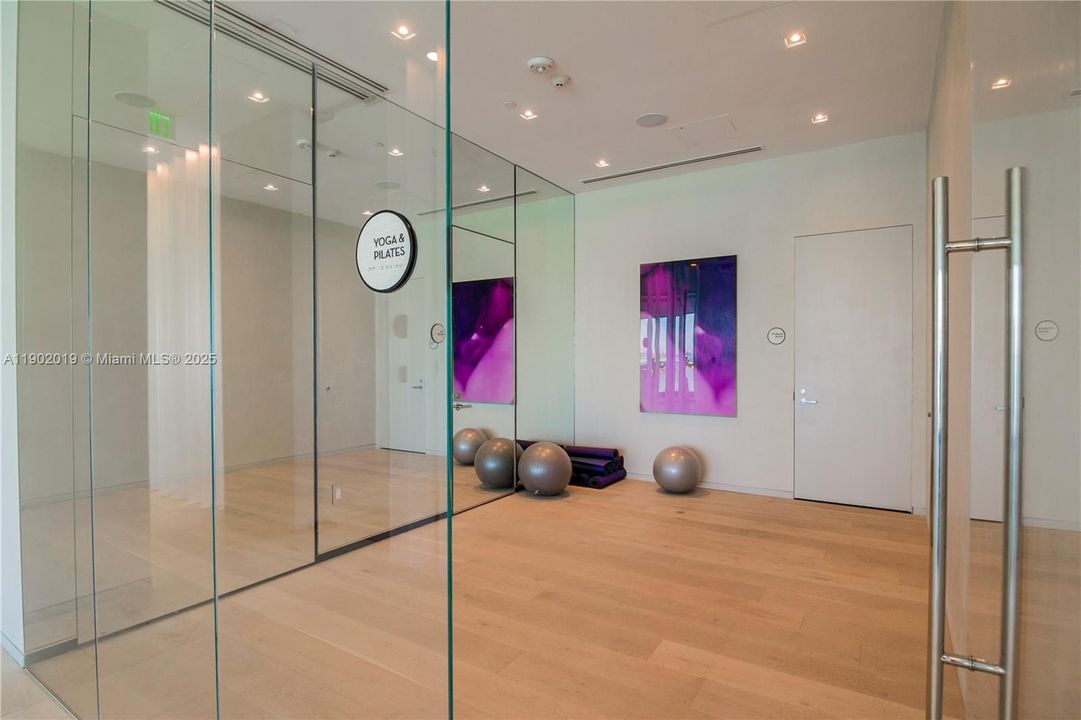 Yoga and pilates room on 9th floor