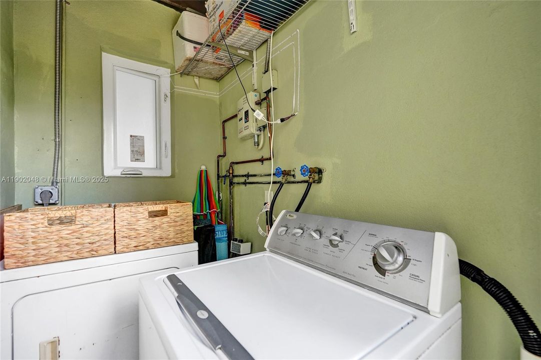 Unit 1 - Private laundry/storage room behind the carport & by kitchen.