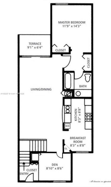 合同活跃: $2,250 (2 贝兹, 1 浴室, 907 平方英尺)