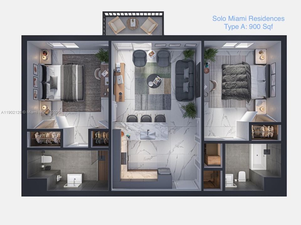 В аренду: $2,571 (2 спален, 2 ванн, 901 Квадратных фут)