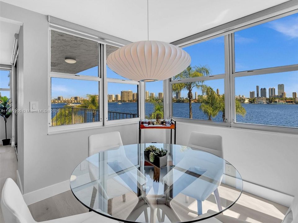 Formal dining room with windows everywhere