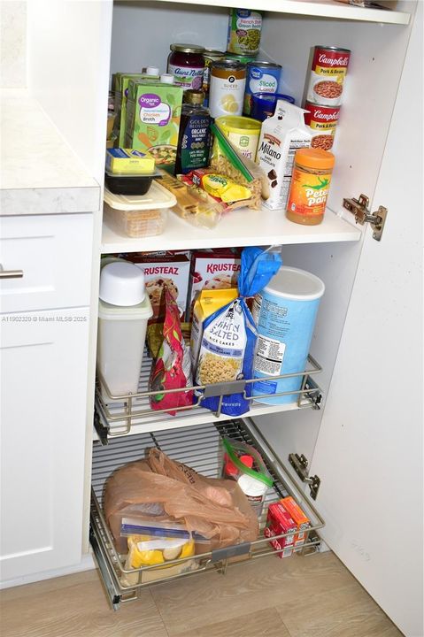 All cabinets have pull out bottom shelves