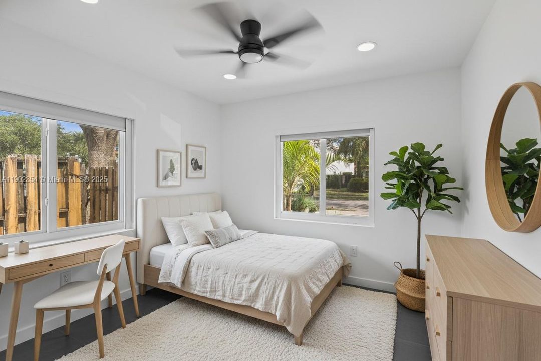downstairs bedroom staged
