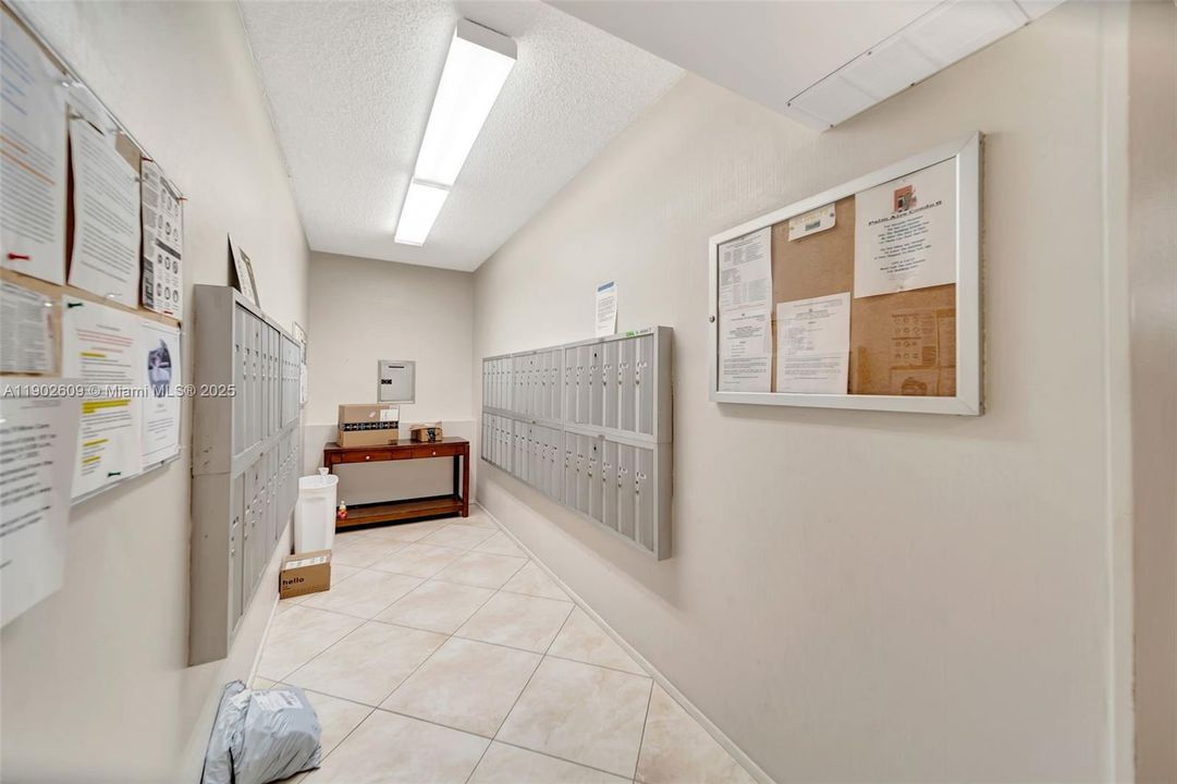 Convenient on-site mail room with individual resident boxes and a package drop area — everything’s easy and secure, right in your building.