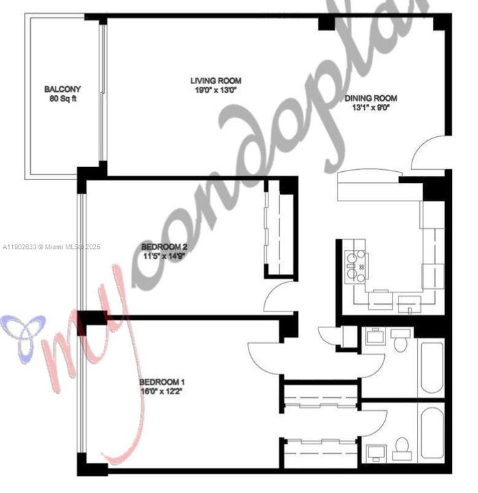 For Rent: $5,650 (2 beds, 2 baths, 1069 Square Feet)