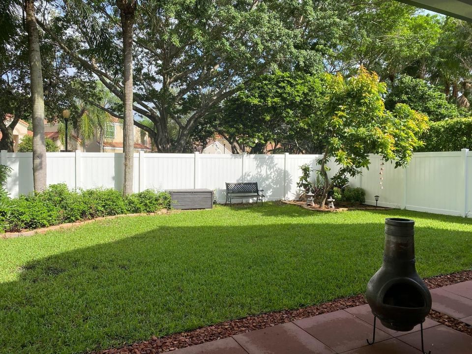 fenced yard