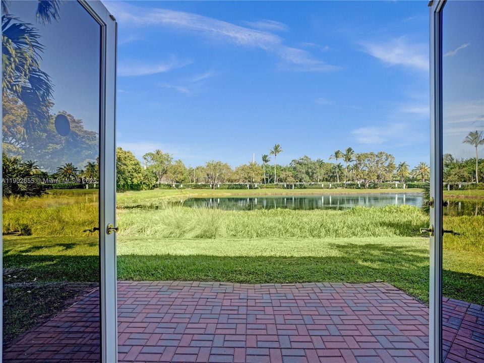 Off living room. Patio with peaceful lake views