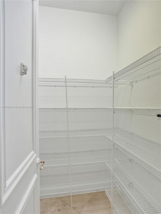 Large walk-in pantry accessible from butlers pantry
