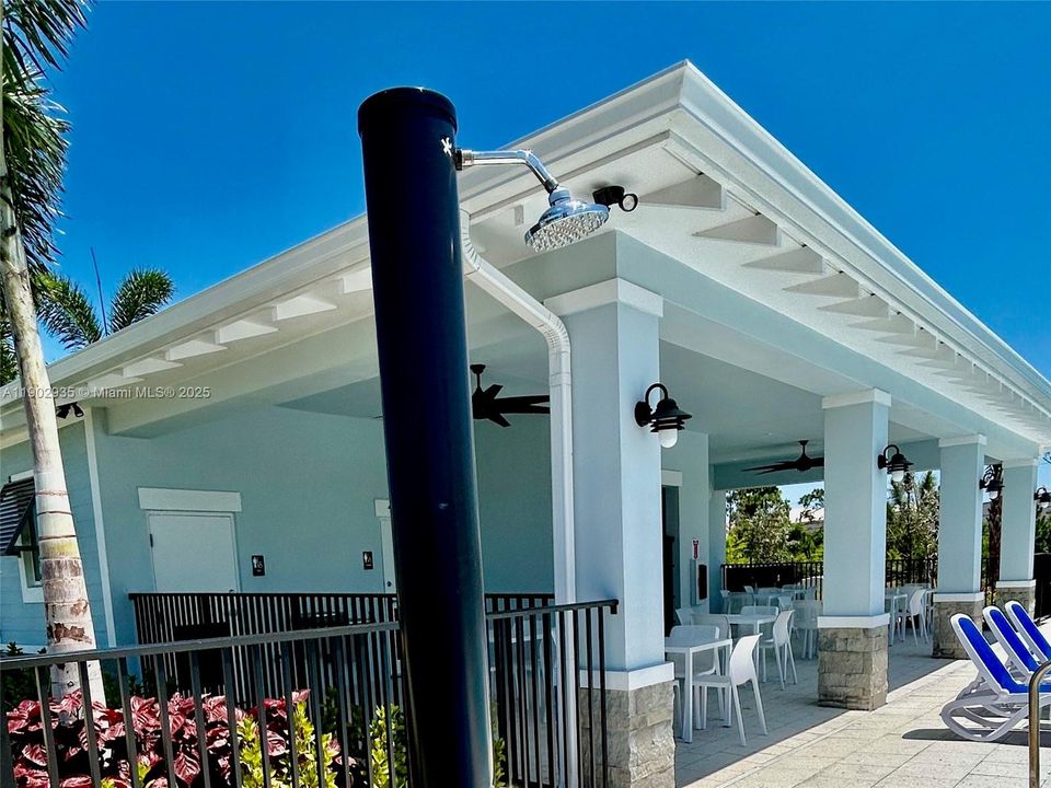 Community pool shower