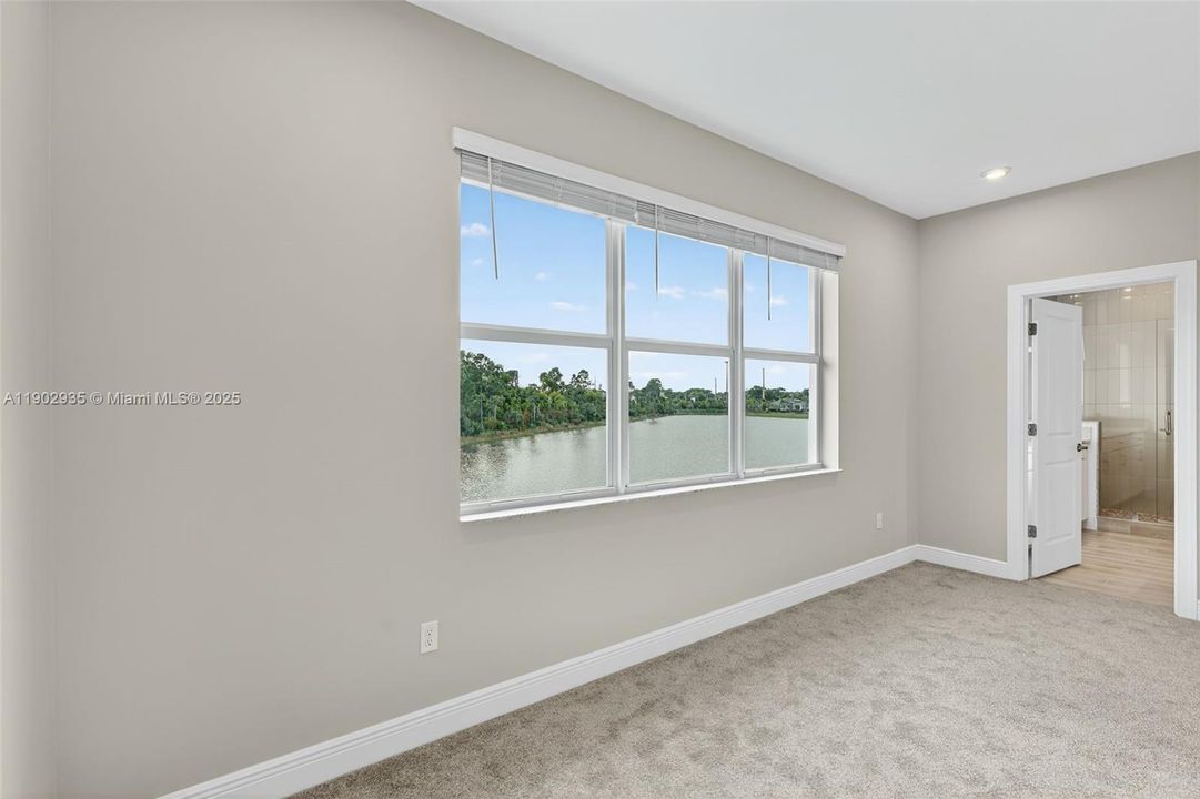 Lake view in master bedroom