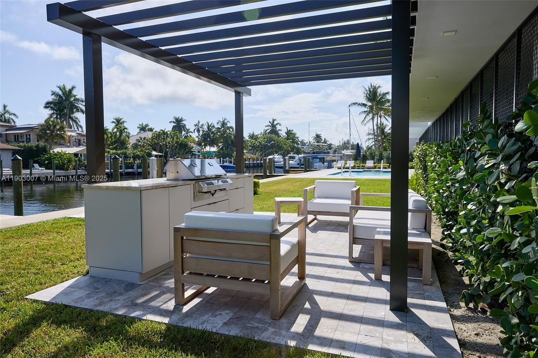 Community grill and patio