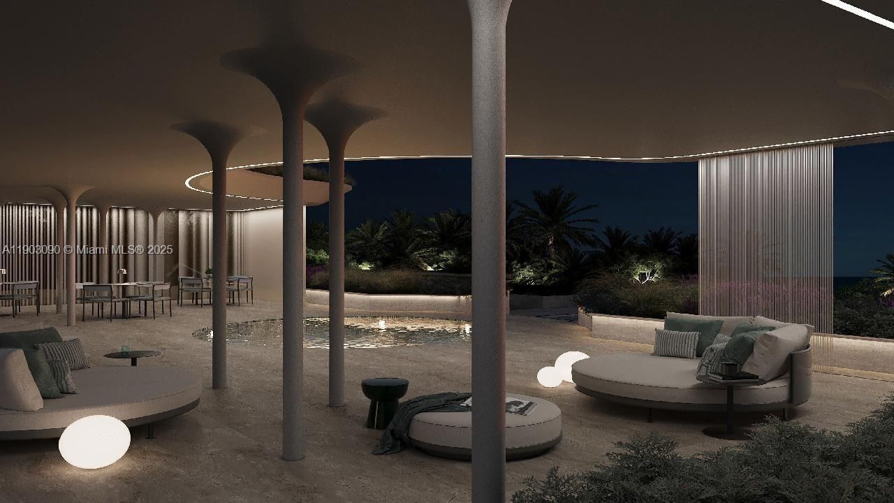 Pool area amenities renovation rendering