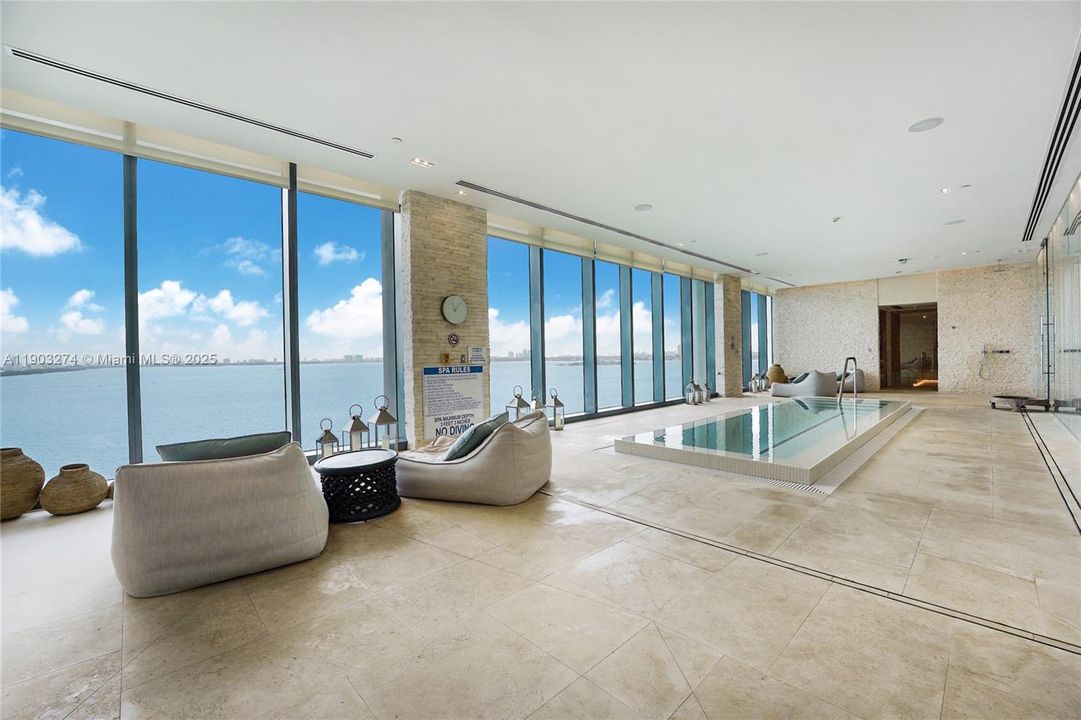 Spa located on the 9th floor has 2 saunas & 2 steam rooms