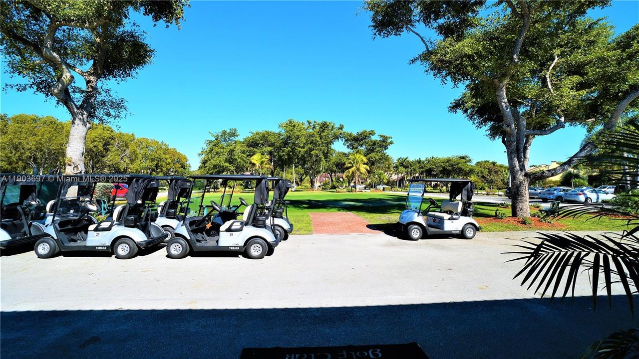 Outside the pro shop.