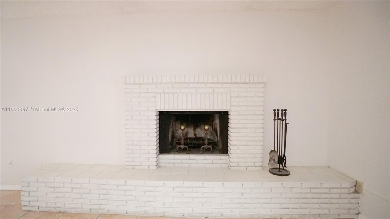 The fireplace. It comes with the tool set.