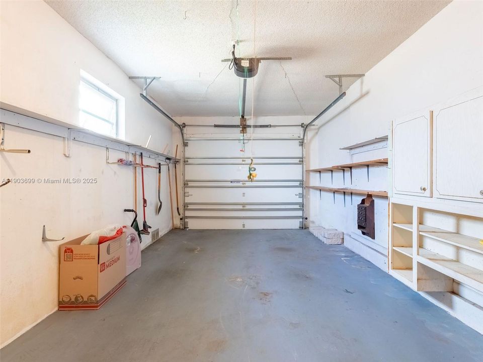 1 car garage with plenty of storage space