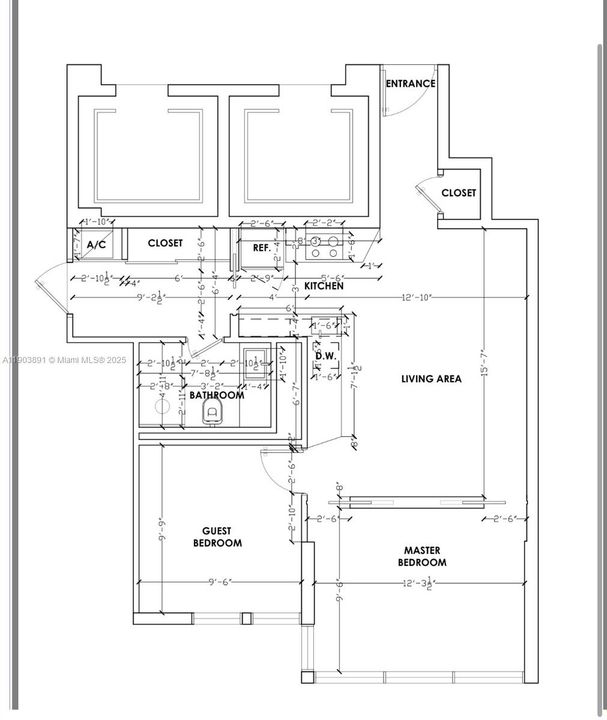For Rent: $2,900 (1 beds, 1 baths, 624 Square Feet)