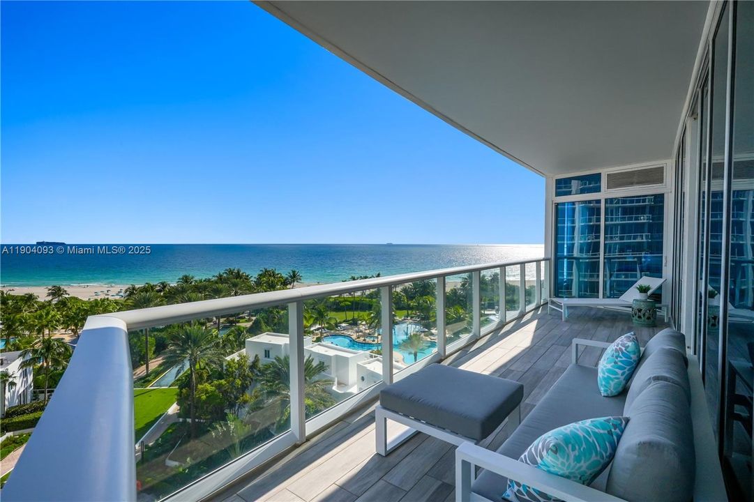 Oceanfront terrace with endless Atlantic views.