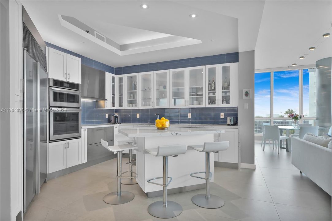 Chef's showcase, custom cabinetry.