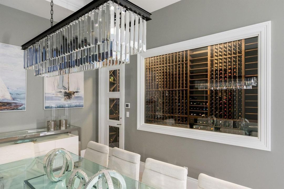 Dining room adjacent to wine cellar
